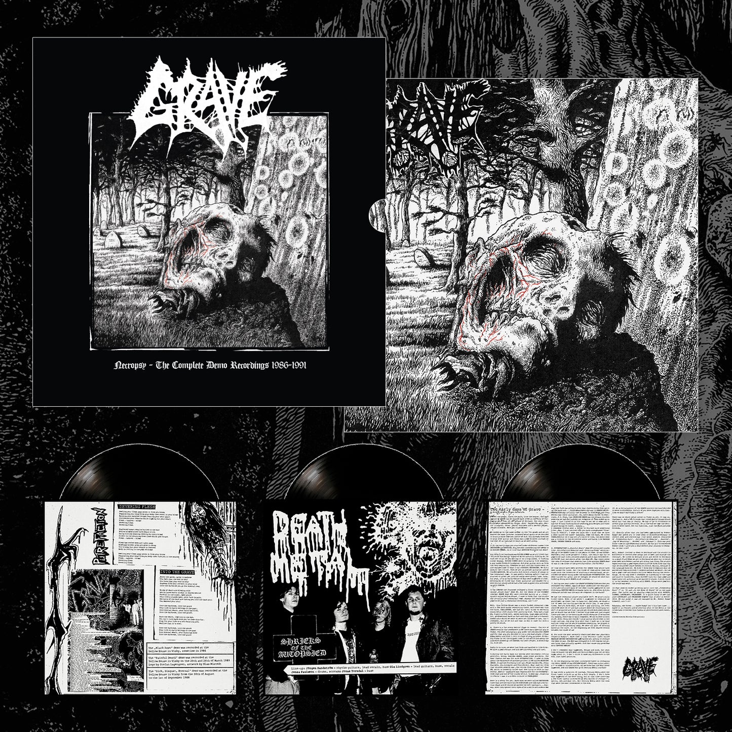 Grave "Necropsy - The Complete Demo Recordings 1986-1991 (Black triple vinyl set)" Limited Edition 3x12"